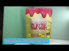 Alta barreira 1lb folha laminada Stand Up Sack com fecho para goma de chocolate Cookie Food Packaging