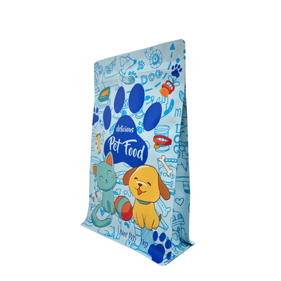 comprar 1.0kg Custom Blue Matte Pet Dog Product Food Packaging Bags Stand Up Flat Bottom Side Gusset Bags com Ziplock online manufacture