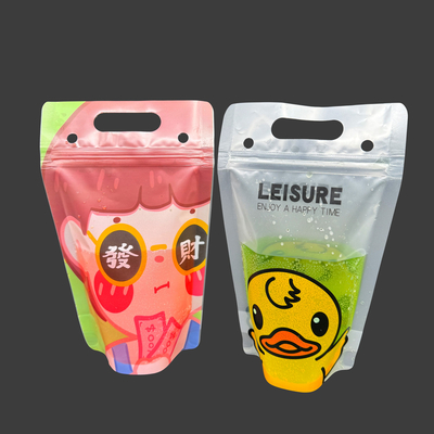 comprar 9.1 x 5,2 polegadas 17 onças 8 mil Clear Frosted Stand Up Drink Bags Saco de bebida com pesado serviço Pringador portátil online manufacture