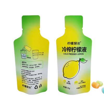 comprar Bottle Impresso à prova de cheiro em forma de bolsas de bolsas com folia para embalagem de bebidas de suco de limão online manufacture