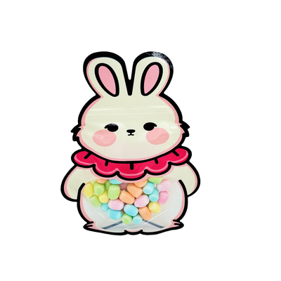 comprar Custom Lovely Rabbit Cutting Die Form Stand Up Window Pouch Bags com Zipper para crianças Snacks Embalagens de alimentos online manufacture