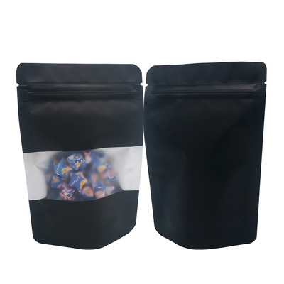 comprar Misterioso preto opaco à prova de odor Sacos de Mylar com janela para doces alimentos lanches Embalagens de armazenamento online manufacture
