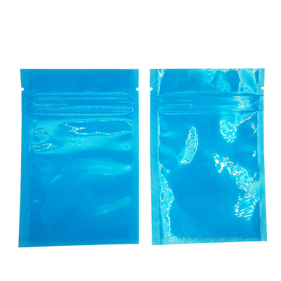 comprar Sacos de selos térmicos translúcidos azuis planos personalizados Bolsas de zíper refeitáveis para alimentos, lanches, doces, embalagens de biscoitos online manufacture