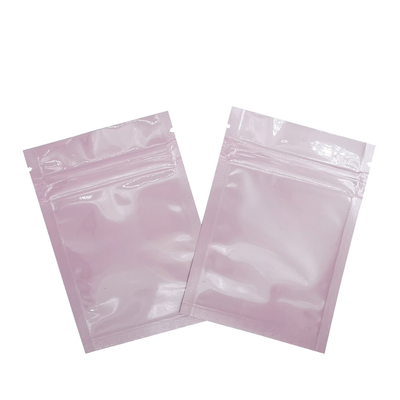 comprar Impressão personalizada à prova de odor à prova de luz Rosa plana bolsas Mylar reabriveis Bolsa de folha com fecho para alimentos, máscara facial online manufacture