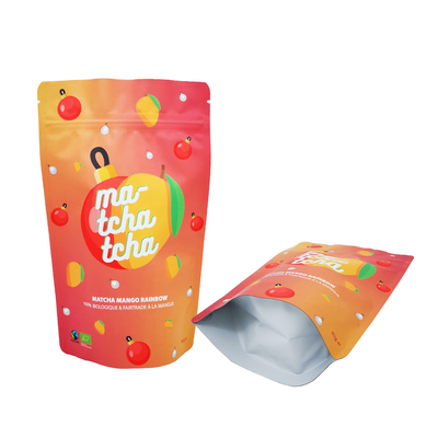 comprar Rainbow Design Elegante Liner de Folha Matte Bolsas de Plástico Stand Up Custom With Zip Lock Para Matcha Mango Powder online manufacture
