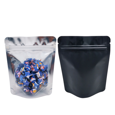 comprar Frente Luminoso Preto Mate Atrás 13 Mil 3.5g Mylar Ziplock Stand Up Bags Para Flores de Erva Fruta Doces Snacks online manufacture