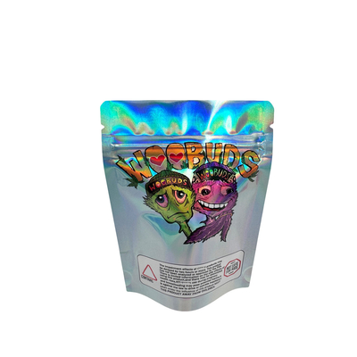 comprar Bolsa Holográfica Stand Up Custom Impressa Digital Recapotável Com Folha de Alumínio Revestida Para Embalagens de Alimentos de Flores, Ervas daninhas online manufacture