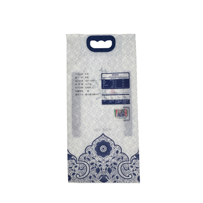 comprar 2.5 KG Impressão personalizada de plástico 4 lados Selo Lado Gusset farinha de arroz macarrão Saco de embalagem Bolsas de alimentos com alça azul online manufacture