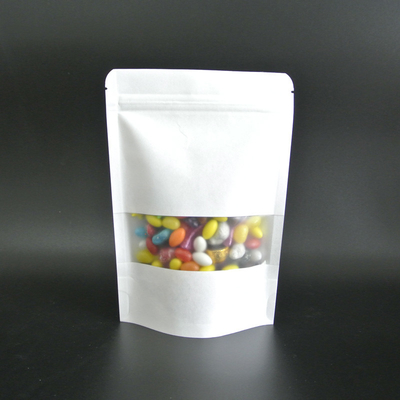 comprar Bolsa de papel branco stand-up com fechadura para lanches, doces, embalagens de alimentos online manufacture