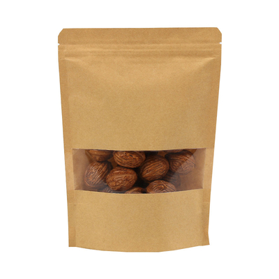 comprar 16 oz PLA biodegradável Kraft natural Stand Up pouches Bolsas de fecho para frutos secos online manufacture