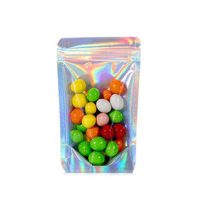 comprar Bolsas de bolsas de laser holográficas de nível alimentar com fecho para embalagens de doces, flores, ervas daninhas, feijão, alimentos e acessórios online manufacture