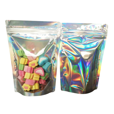 comprar Folha de alumínio recarregável Frente clara 4x6 Holográfico Stand Up Mylar Bags para joias Maquiagem Lips Gloss Embalagem Armazenamento online manufacture