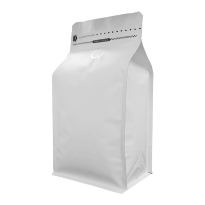 comprar Alumínio folha de revestimento branco fosco 8 Oz sacos de café com válvula quadrada fundo de fecho de tiragem fita online manufacture