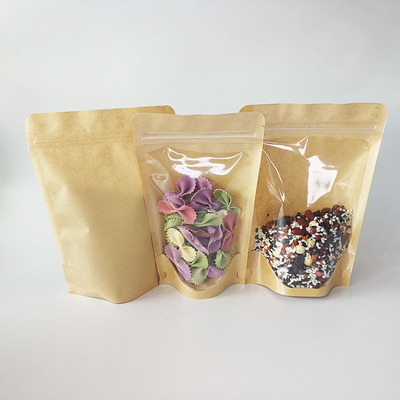 comprar Impressão em gravura personalizada Frente clara Stand Up Kraft Papel Saco à prova de umidade Para embalagens de alimentos online manufacture
