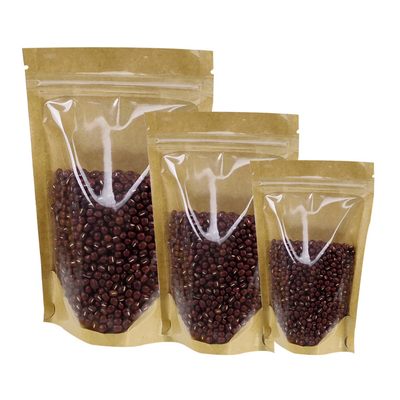comprar Sacos de cartão kraft recolocáveis para alimentos Nozes secas Folhas de chá Embalagem Armazenamento online manufacture