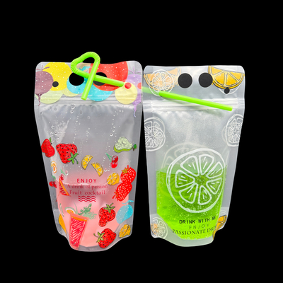16oz Bolsas de Bebidas Alcoólicas Personalizadas Stand Up Zipper Bolsa de Bebidas Reutilizável para Brinquedo de Aniversário