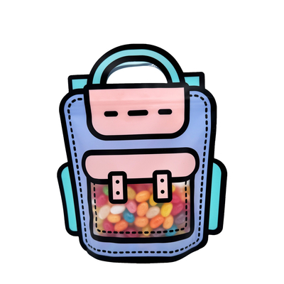 Saco escolar em forma de bolsas de pé com ziplock Matte janela clara para embalagens de doces de alimentos