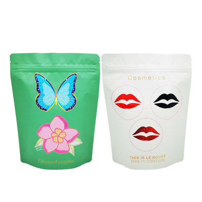 Luxury Design Gloss Spout UV Impresso Bolsas Recapotáveis Personalizadas Com Zipper Para Embalagens de Cosméticos