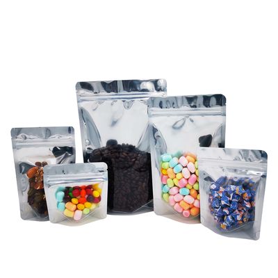 1.0g 3.5g 7.0g 14g 28g 13mil Frente transparente Folha de alumínio Mate Preto traseiro Stand Up Sacos à prova de cheiro para erva com Ziplock