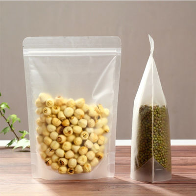 5.9 x 8,66 polegadas Selo térmico Matte Clear Stand Up Pouch Bags com ziplock reconduzível para doces, biscoitos Snack Food Packaging