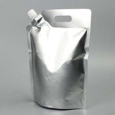 Bolsa de bolso de papel de alumínio com cabo e tampa para embalagens de bebidas líquidas